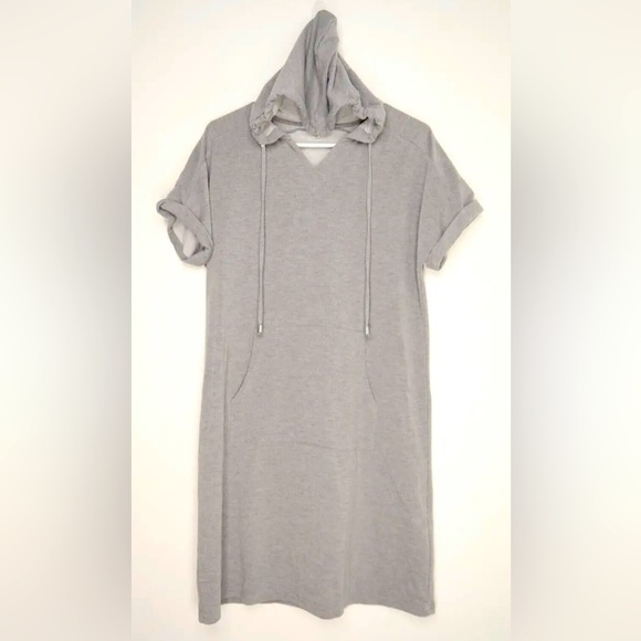 Nanette Lepore Oversized Pullover Hoodie Gray Short Sleeve Women’s Small - Picture 1 of 10